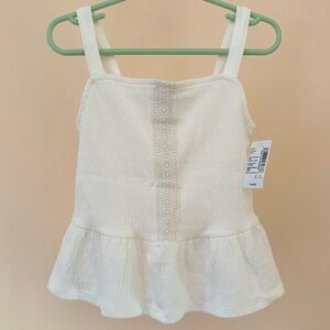 White Peplum Tank Top | Toddler Girl 3T | NWT | The Children’s Place